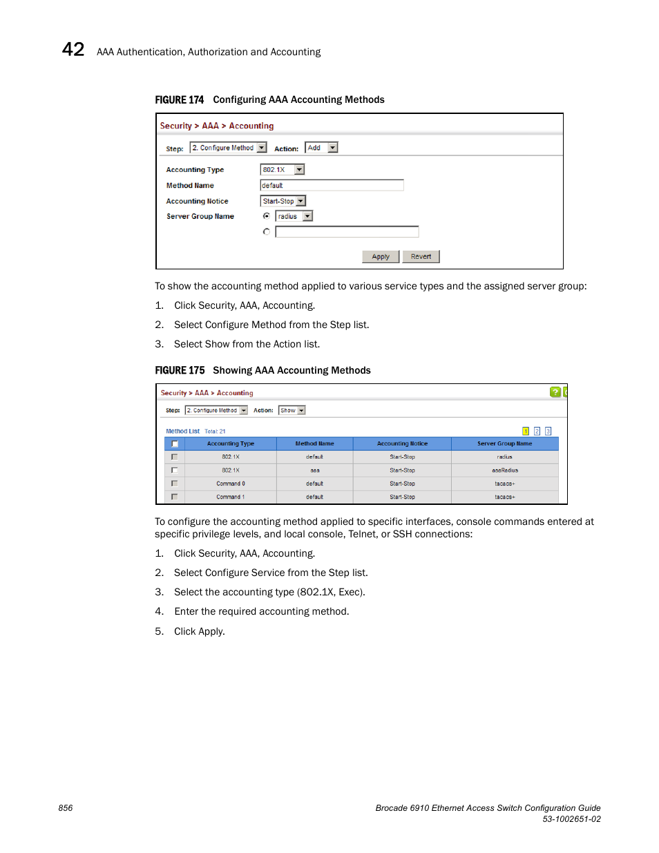 Figure 174 confi, Figure 175 s | Brocade 6910 Ethernet Access Switch Configuration Guide (Supporting R2.2.0.0) User Manual | Page 912 / 1240