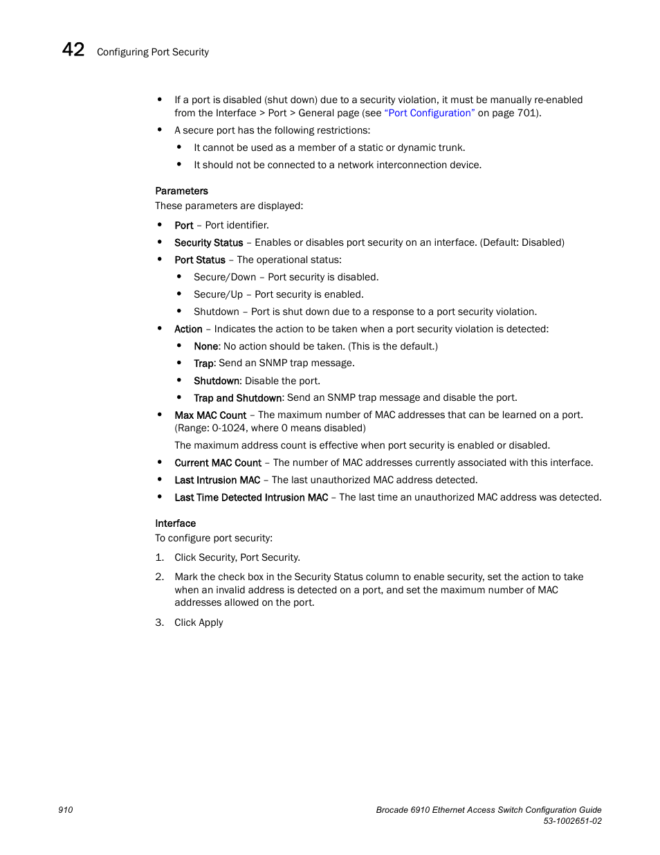 Brocade 6910 Ethernet Access Switch Configuration Guide (Supporting R2.2.0.0) User Manual | Page 966 / 1240