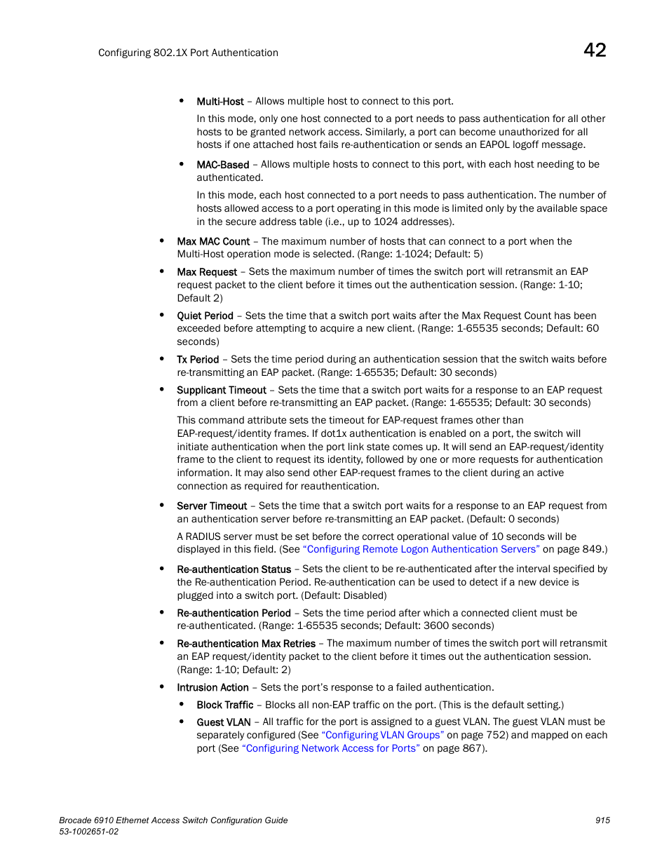 Brocade 6910 Ethernet Access Switch Configuration Guide (Supporting R2.2.0.0) User Manual | Page 971 / 1240