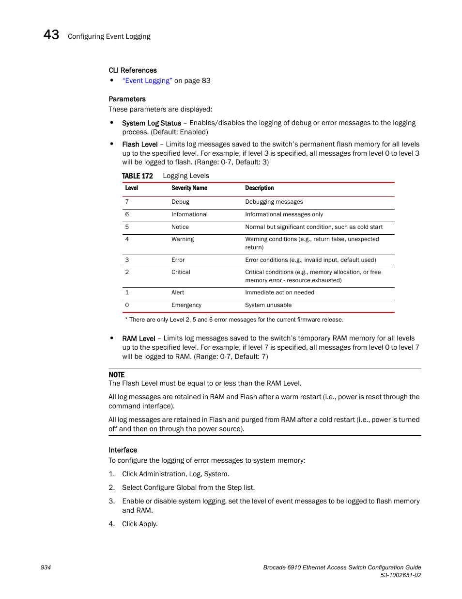 Table 172 | Brocade 6910 Ethernet Access Switch Configuration Guide (Supporting R2.2.0.0) User Manual | Page 990 / 1240