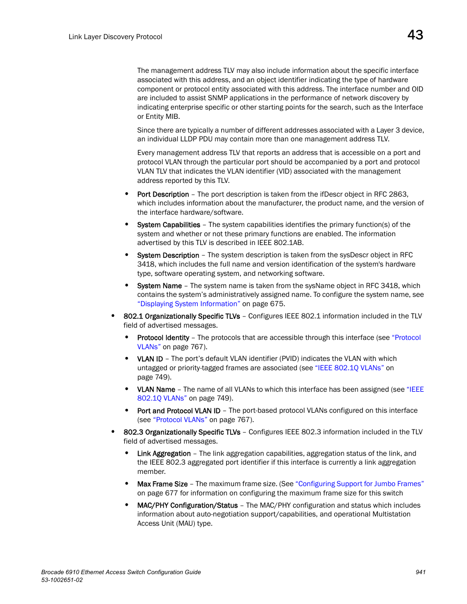 Brocade 6910 Ethernet Access Switch Configuration Guide (Supporting R2.2.0.0) User Manual | Page 997 / 1240