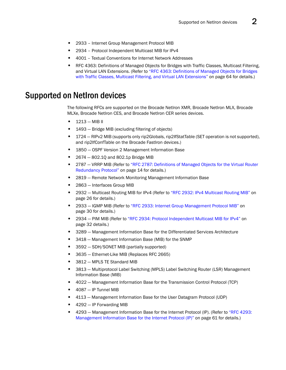 Supported on netiron devices | Brocade Unified IP MIB Reference (Supporting FastIron Releases 07.5.00 and 08.0.10) User Manual | Page 33 / 771