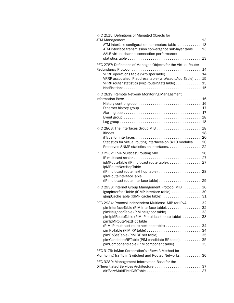 Brocade Unified IP MIB Reference (Supporting FastIron Releases 07.5.00 and 08.0.10) User Manual | Page 4 / 771