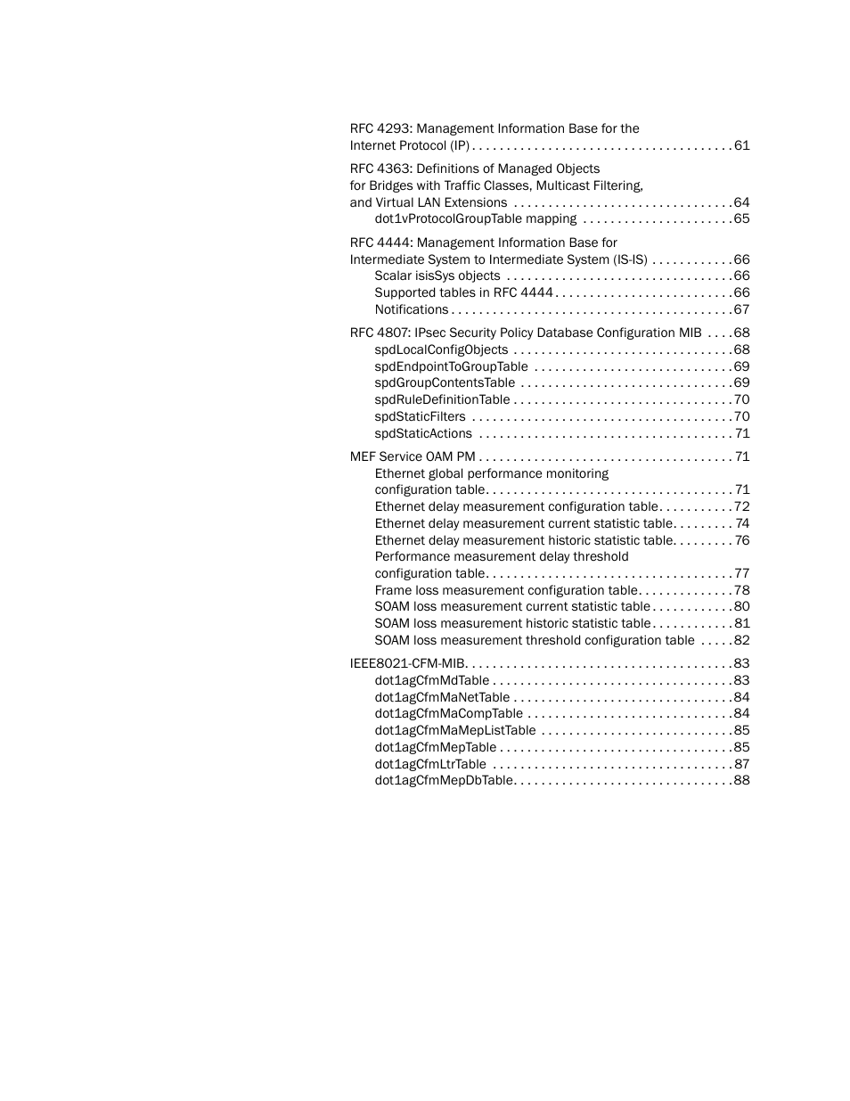 Brocade Unified IP MIB Reference (Supporting FastIron Releases 07.5.00 and 08.0.10) User Manual | Page 6 / 771