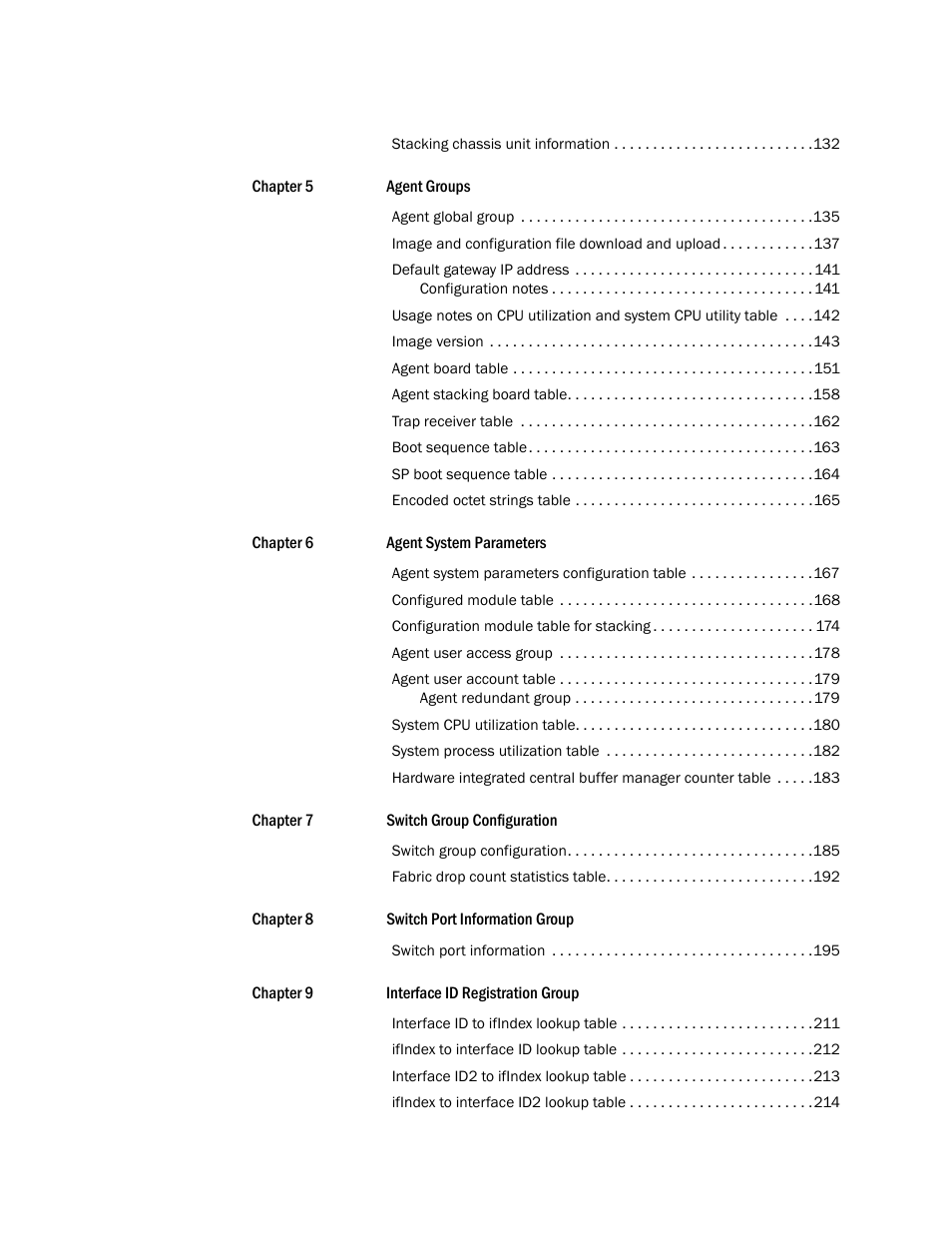 Brocade Unified IP MIB Reference (Supporting FastIron Releases 07.5.00 and 08.0.10) User Manual | Page 8 / 771