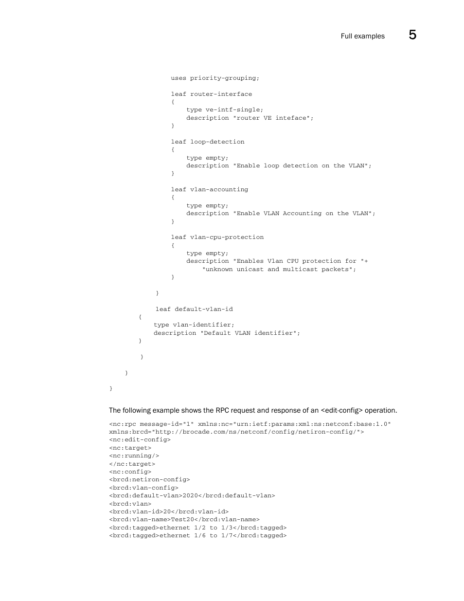 Brocade Multi-Service IronWare YANG Configuration Guide (Supporting R05.6.00) User Manual | Page 107 / 110