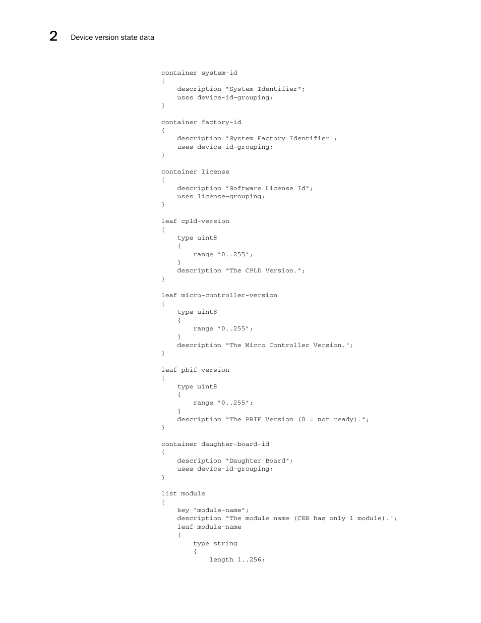 Brocade Multi-Service IronWare YANG Configuration Guide (Supporting R05.6.00) User Manual | Page 20 / 110