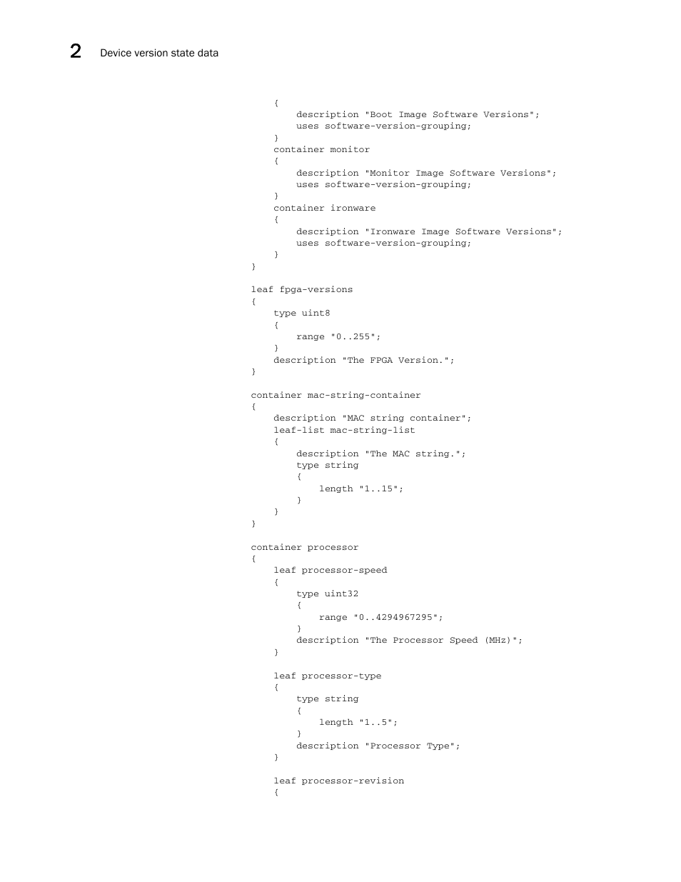 Brocade Multi-Service IronWare YANG Configuration Guide (Supporting R05.6.00) User Manual | Page 22 / 110