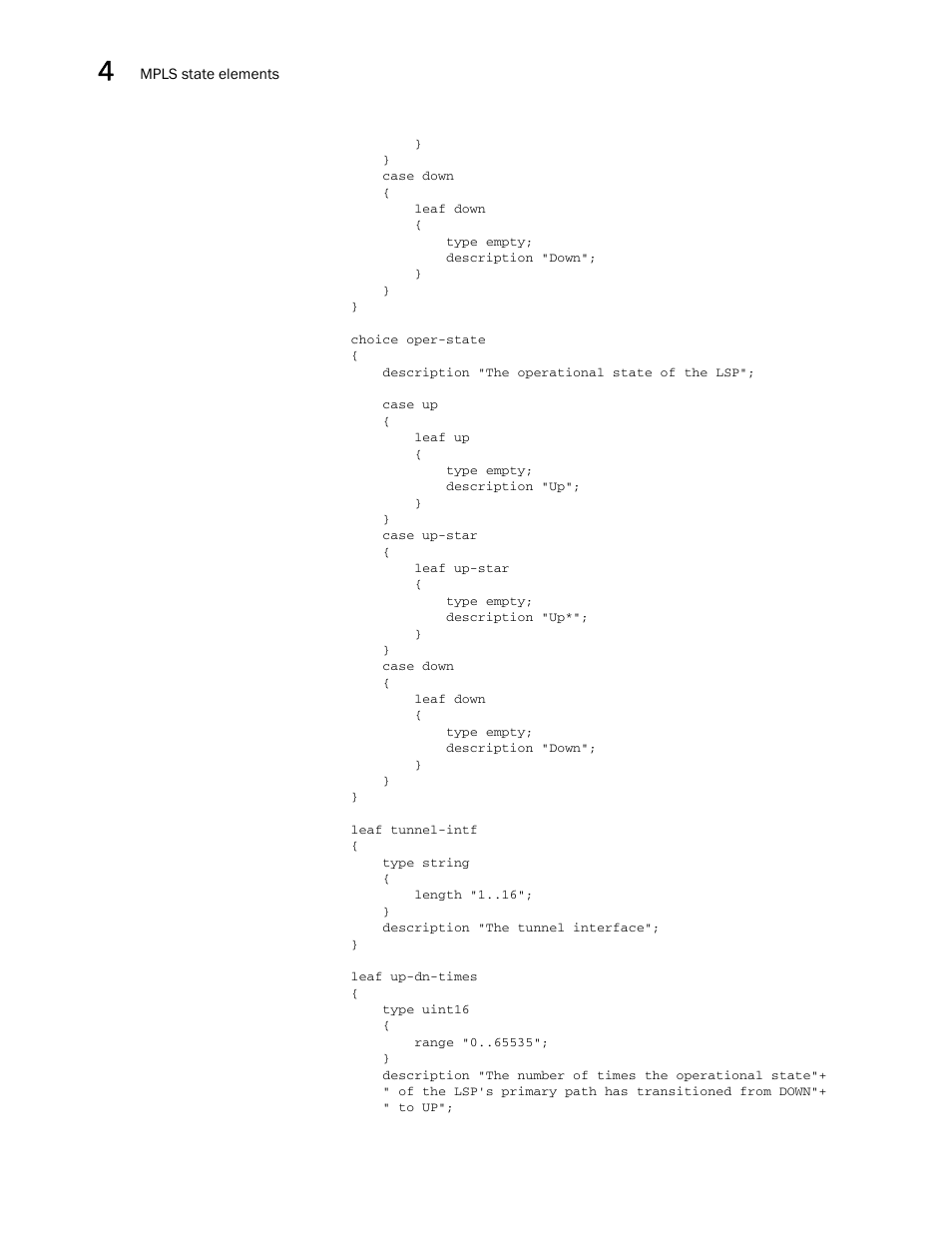 Brocade Multi-Service IronWare YANG Configuration Guide (Supporting R05.6.00) User Manual | Page 78 / 110