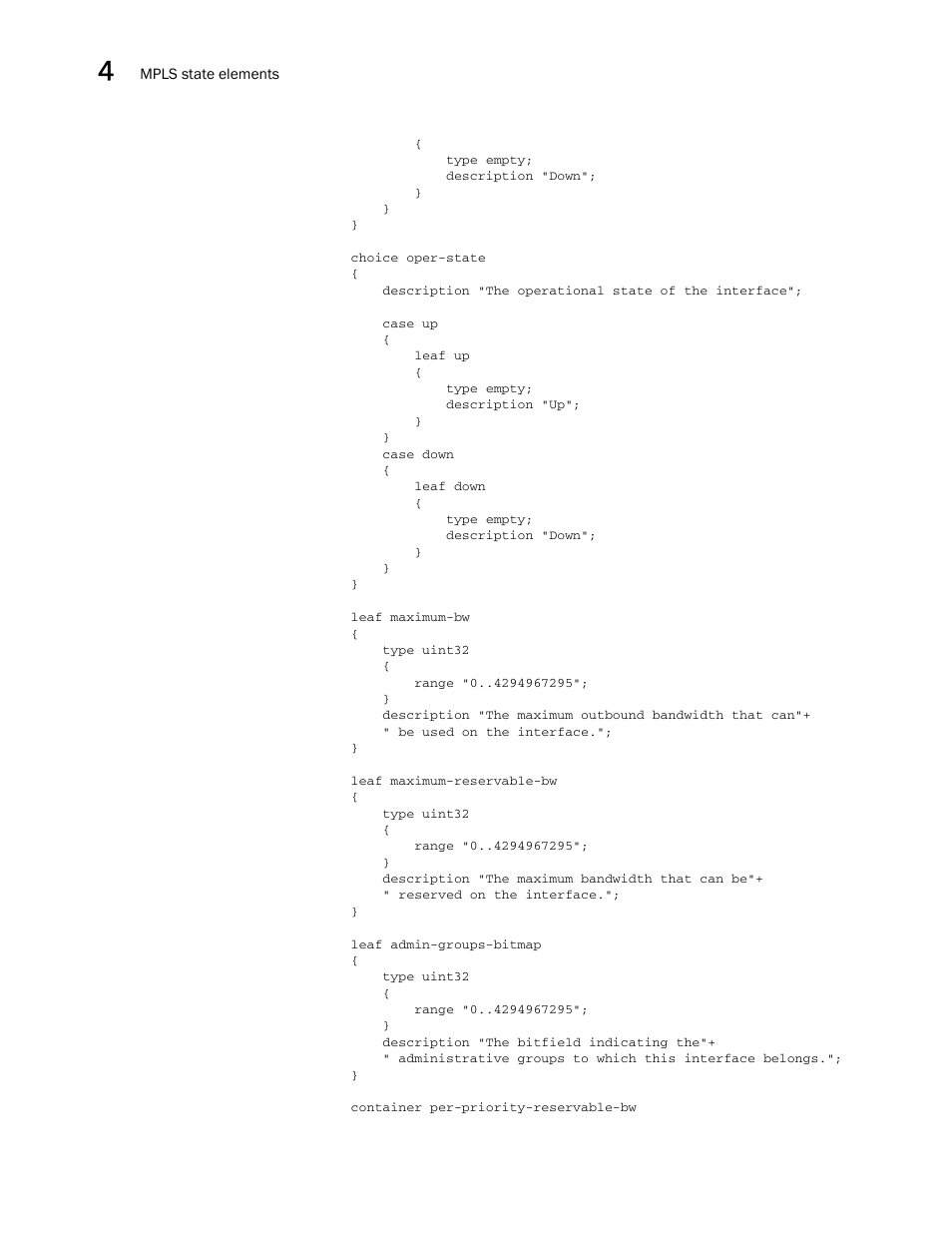 Brocade Multi-Service IronWare YANG Configuration Guide (Supporting R05.6.00) User Manual | Page 80 / 110