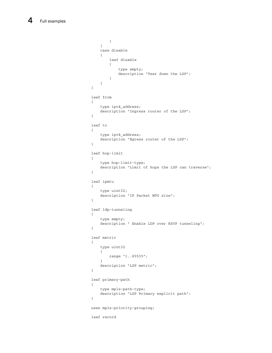 Brocade Multi-Service IronWare YANG Configuration Guide (Supporting R05.6.00) User Manual | Page 86 / 110