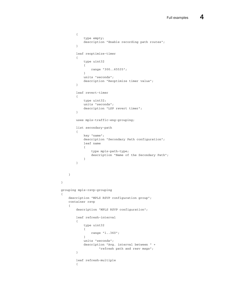 Brocade Multi-Service IronWare YANG Configuration Guide (Supporting R05.6.00) User Manual | Page 87 / 110