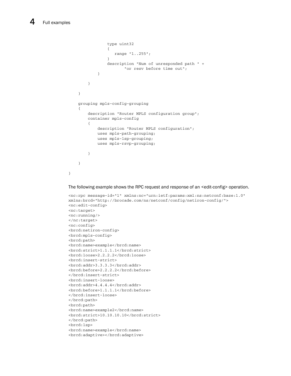 Brocade Multi-Service IronWare YANG Configuration Guide (Supporting R05.6.00) User Manual | Page 88 / 110