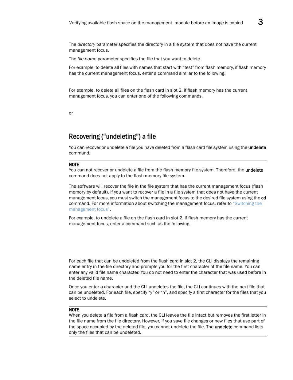 Recovering (“undeleting”) a file | Brocade Multi-Service IronWare Switching Configuration Guide (Supporting R05.6.00) User Manual | Page 105 / 984