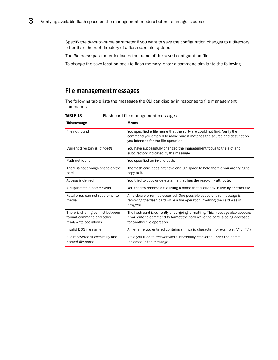 File management messages | Brocade Multi-Service IronWare Switching Configuration Guide (Supporting R05.6.00) User Manual | Page 114 / 984