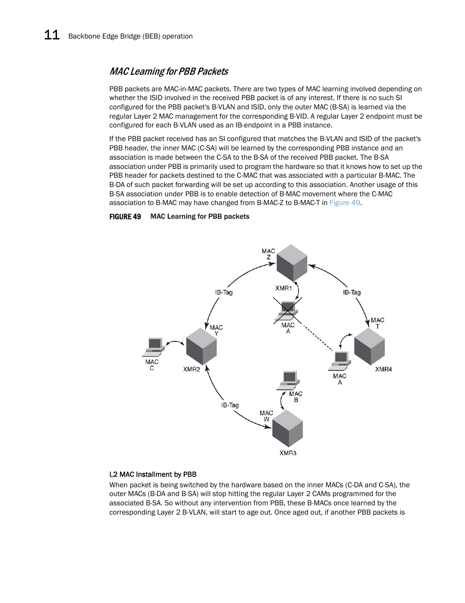 Mac learning for pbb packets | Brocade Multi-Service IronWare Switching Configuration Guide (Supporting R05.6.00) User Manual | Page 318 / 984