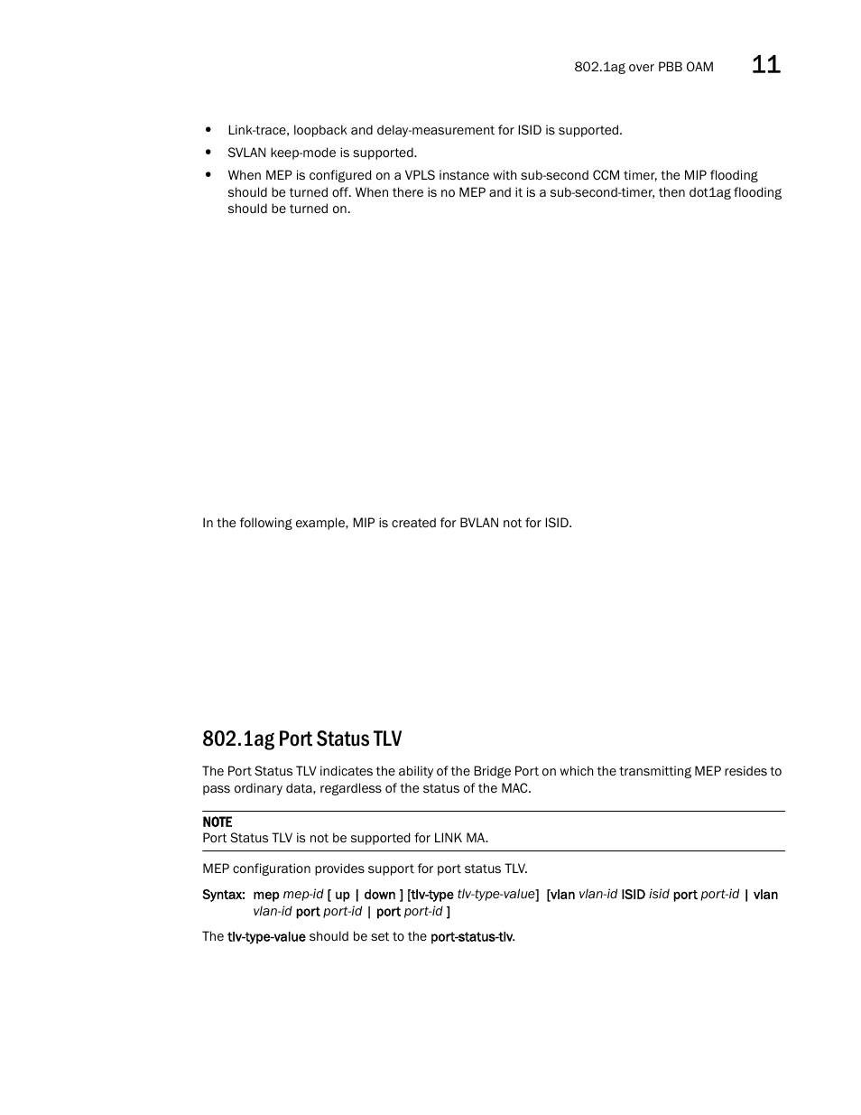 1ag port status tlv | Brocade Multi-Service IronWare Switching Configuration Guide (Supporting R05.6.00) User Manual | Page 335 / 984