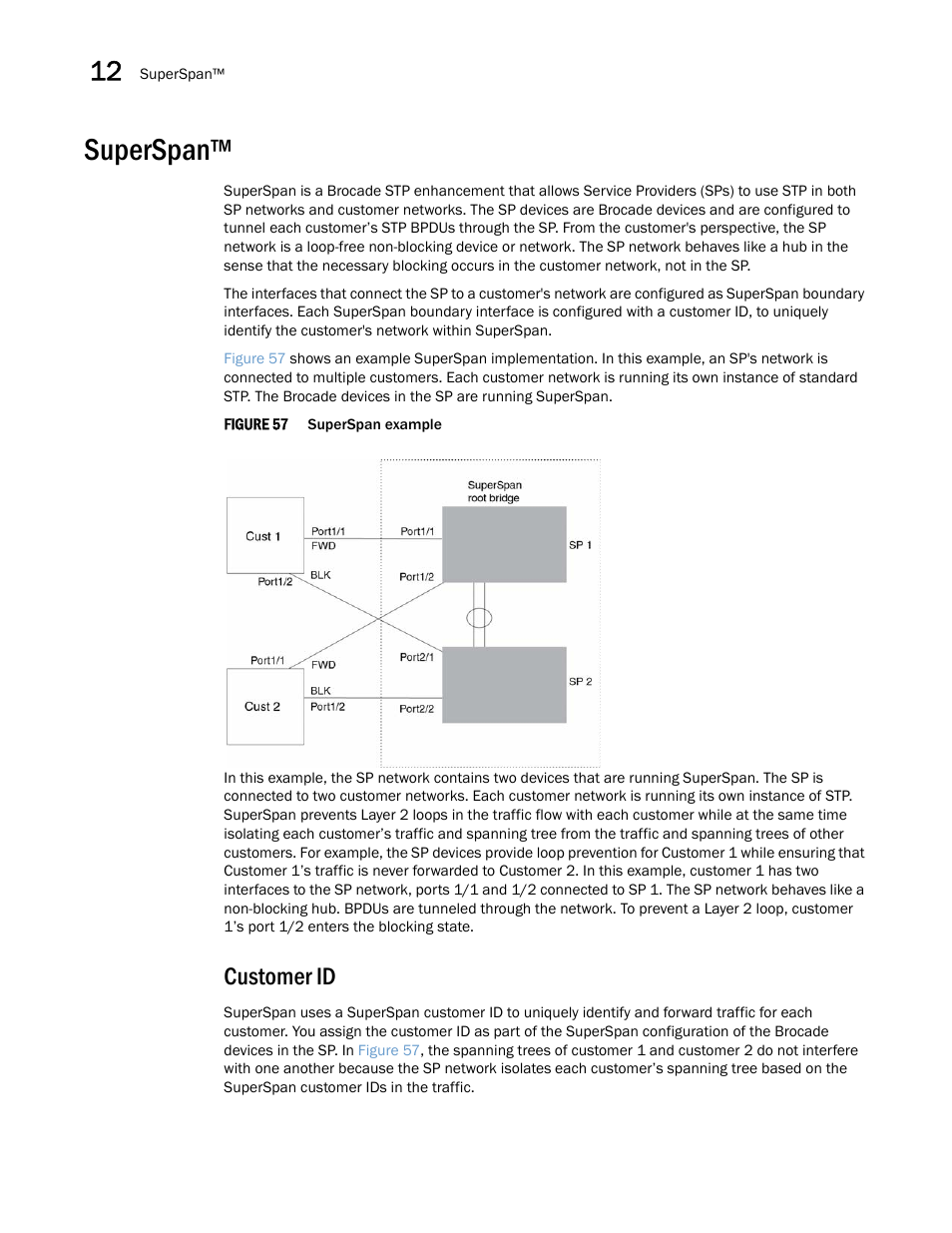 Superspan, Customer id | Brocade Multi-Service IronWare Switching Configuration Guide (Supporting R05.6.00) User Manual | Page 366 / 984