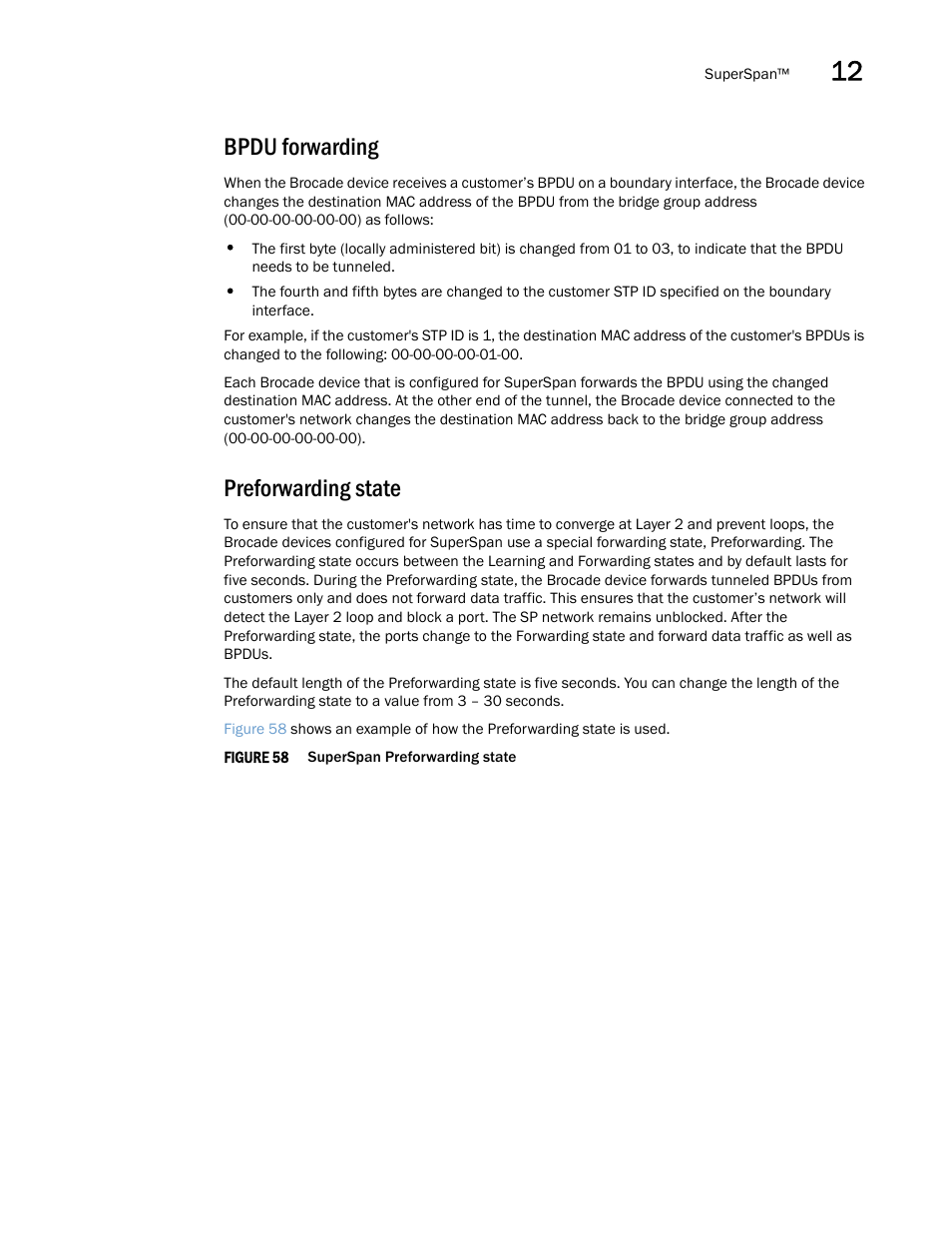 Bpdu forwarding, Preforwarding state | Brocade Multi-Service IronWare Switching Configuration Guide (Supporting R05.6.00) User Manual | Page 367 / 984