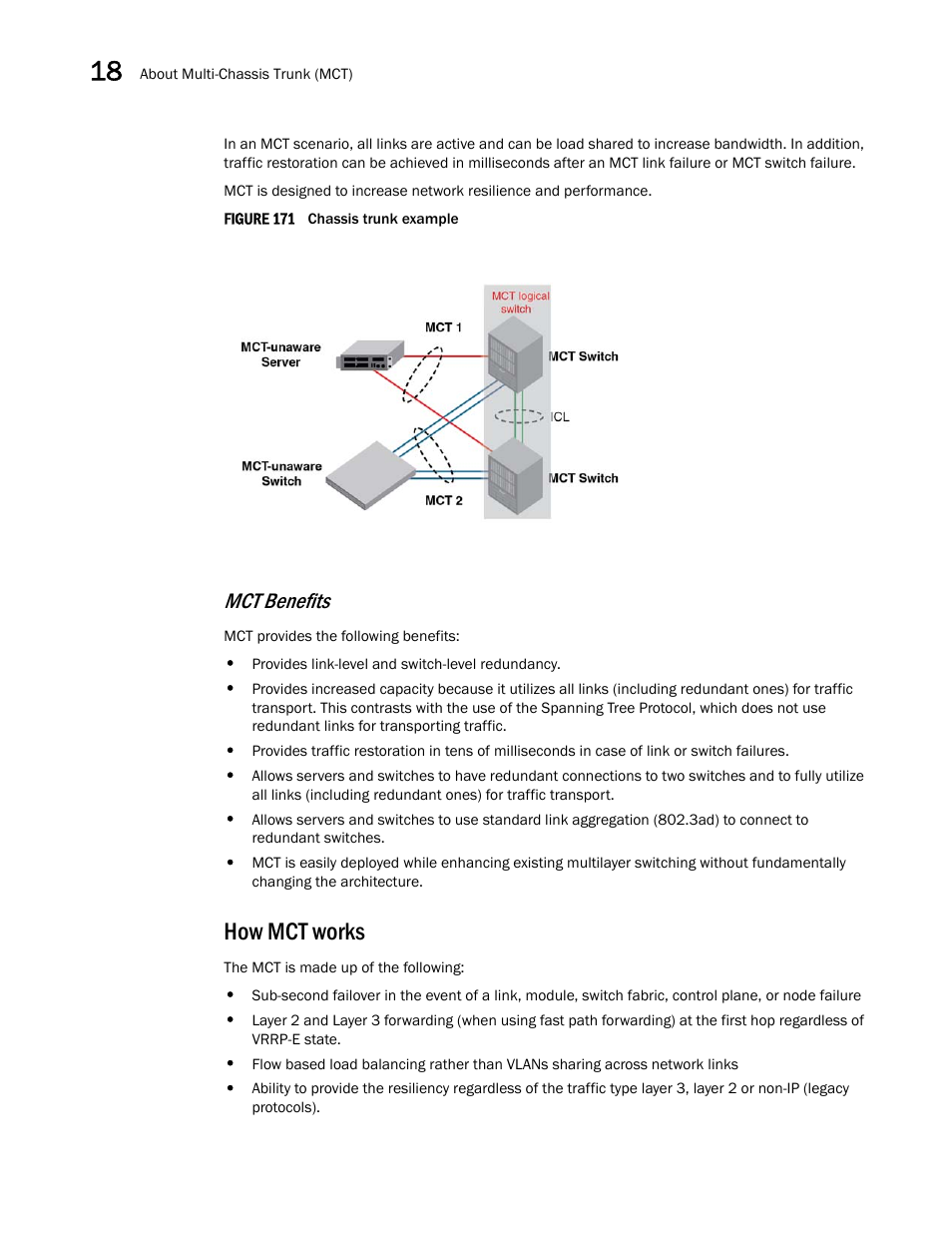 How mct works, Mct benefits | Brocade Multi-Service IronWare Switching Configuration Guide (Supporting R05.6.00) User Manual | Page 622 / 984