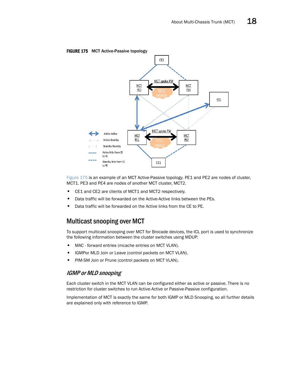 Multicast snooping over mct, Igmp or mld snooping | Brocade Multi-Service IronWare Switching Configuration Guide (Supporting R05.6.00) User Manual | Page 627 / 984