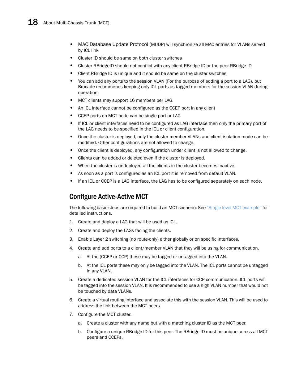 Configure active-active mct | Brocade Multi-Service IronWare Switching Configuration Guide (Supporting R05.6.00) User Manual | Page 632 / 984