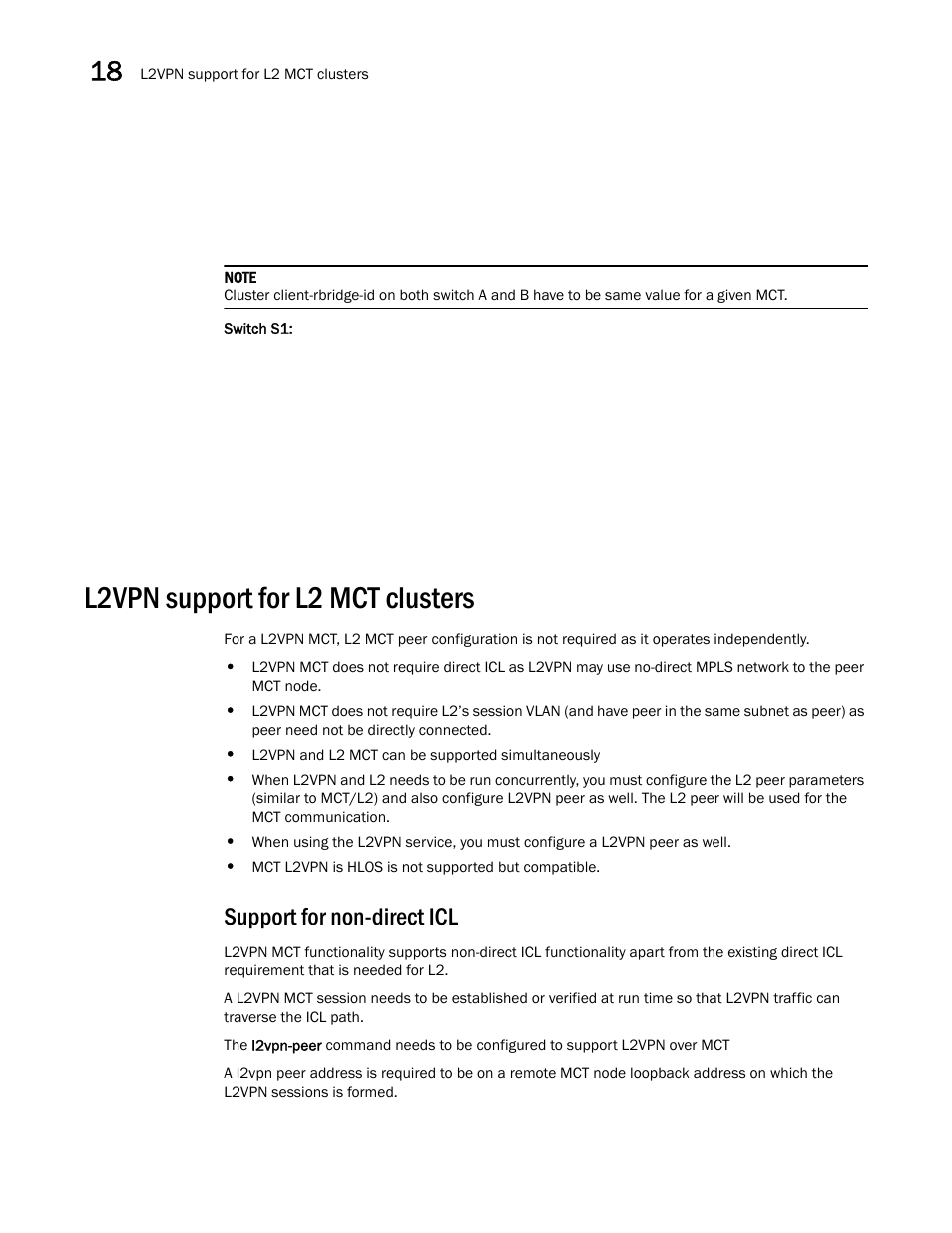 L2vpn support for l2 mct clusters, Support for non-direct icl | Brocade Multi-Service IronWare Switching Configuration Guide (Supporting R05.6.00) User Manual | Page 696 / 984