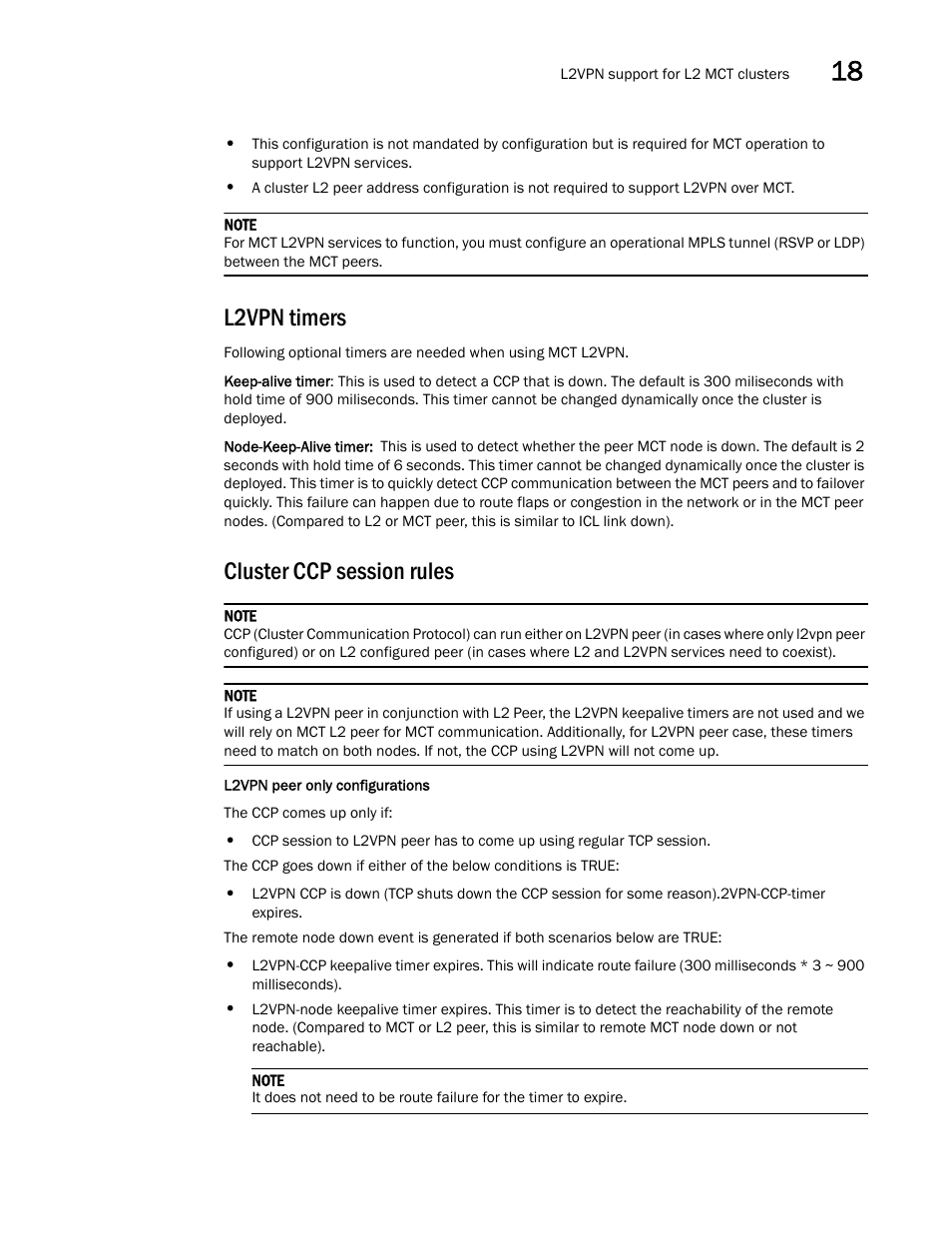 L2vpn timers, Cluster ccp session rules | Brocade Multi-Service IronWare Switching Configuration Guide (Supporting R05.6.00) User Manual | Page 697 / 984