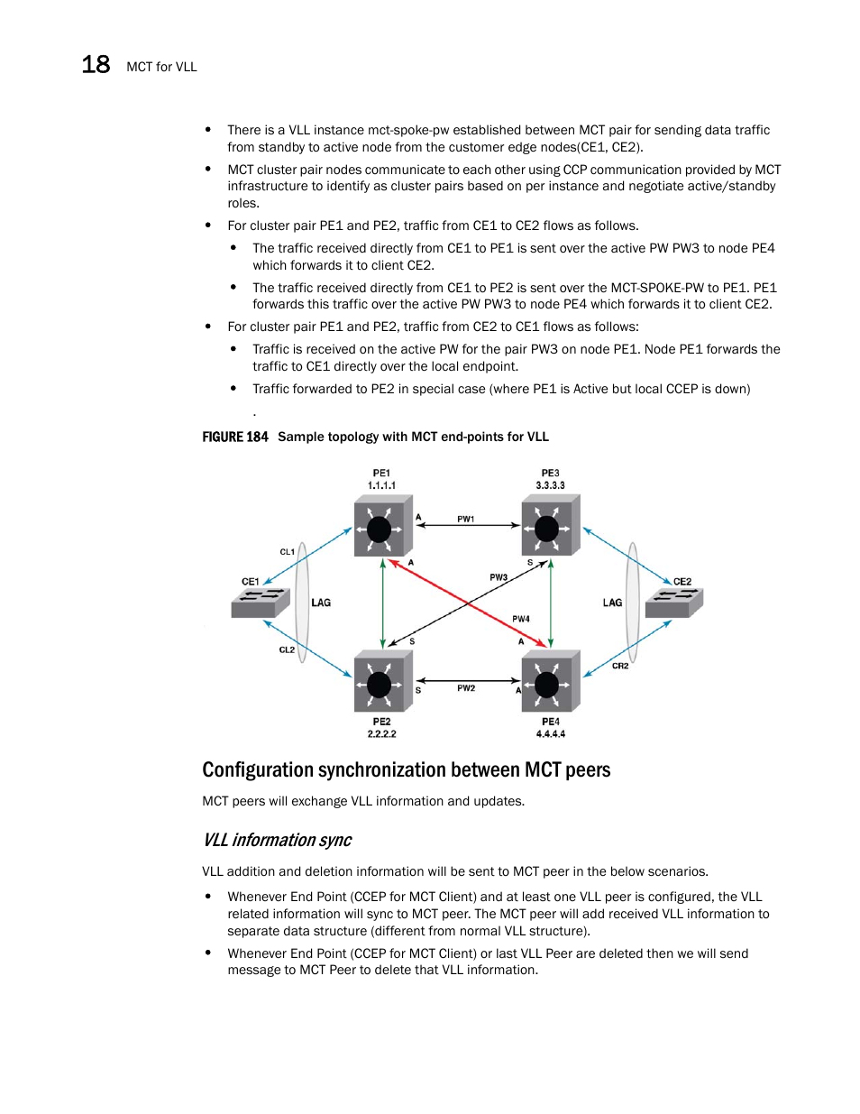 Configuration synchronization between mct peers, Vll information sync | Brocade Multi-Service IronWare Switching Configuration Guide (Supporting R05.6.00) User Manual | Page 710 / 984