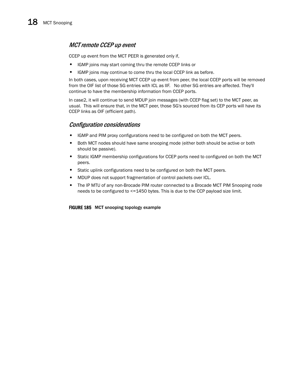 Mct remote ccep up event, Configuration considerations | Brocade Multi-Service IronWare Switching Configuration Guide (Supporting R05.6.00) User Manual | Page 716 / 984