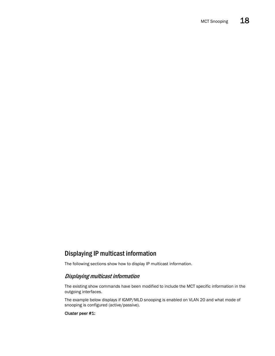 Displaying ip multicast information, Displaying multicast information | Brocade Multi-Service IronWare Switching Configuration Guide (Supporting R05.6.00) User Manual | Page 719 / 984