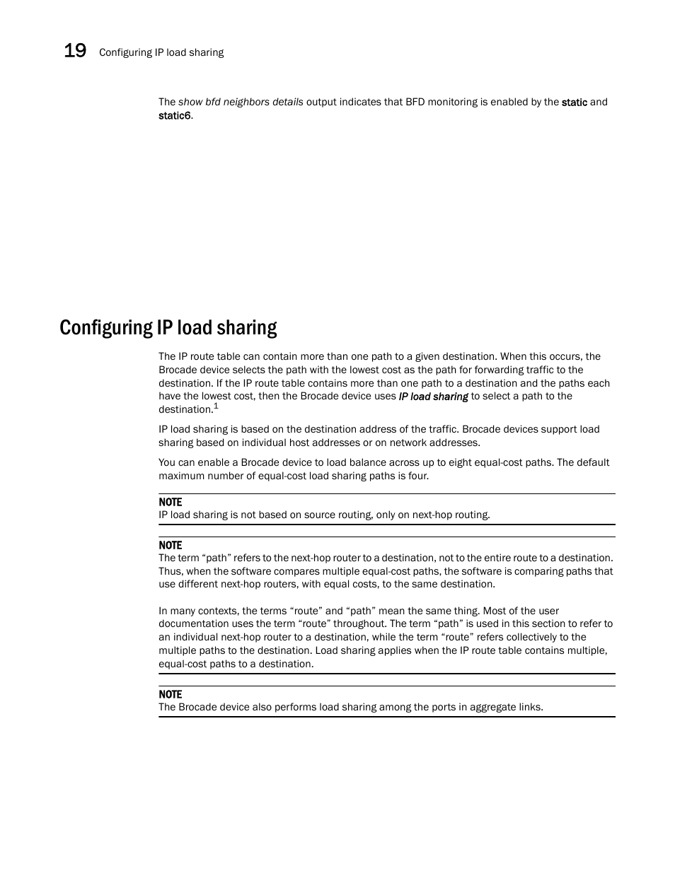 Configuring ip load sharing | Brocade Multi-Service IronWare Switching Configuration Guide (Supporting R05.6.00) User Manual | Page 834 / 984