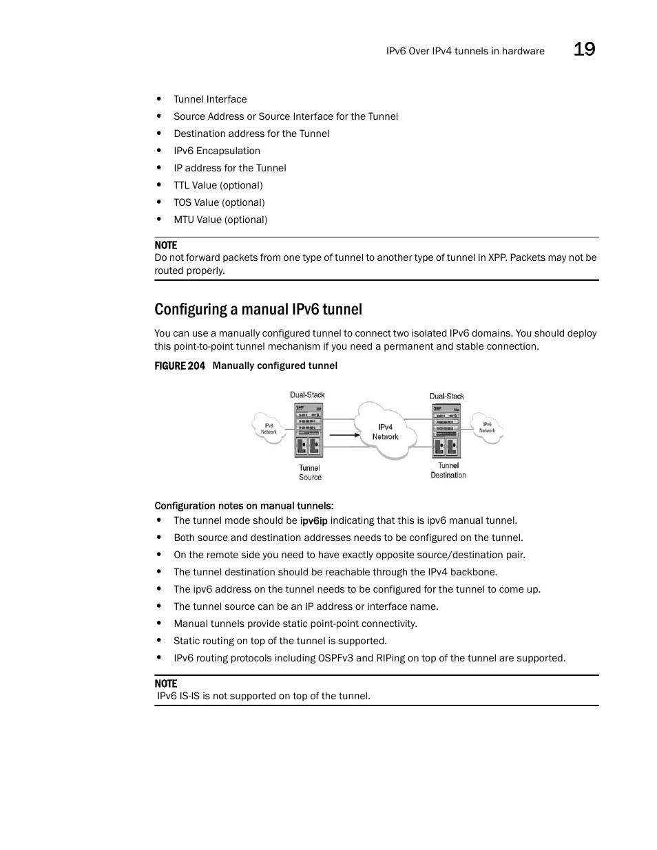 Configuring a manual ipv6 tunnel | Brocade Multi-Service IronWare Switching Configuration Guide (Supporting R05.6.00) User Manual | Page 855 / 984