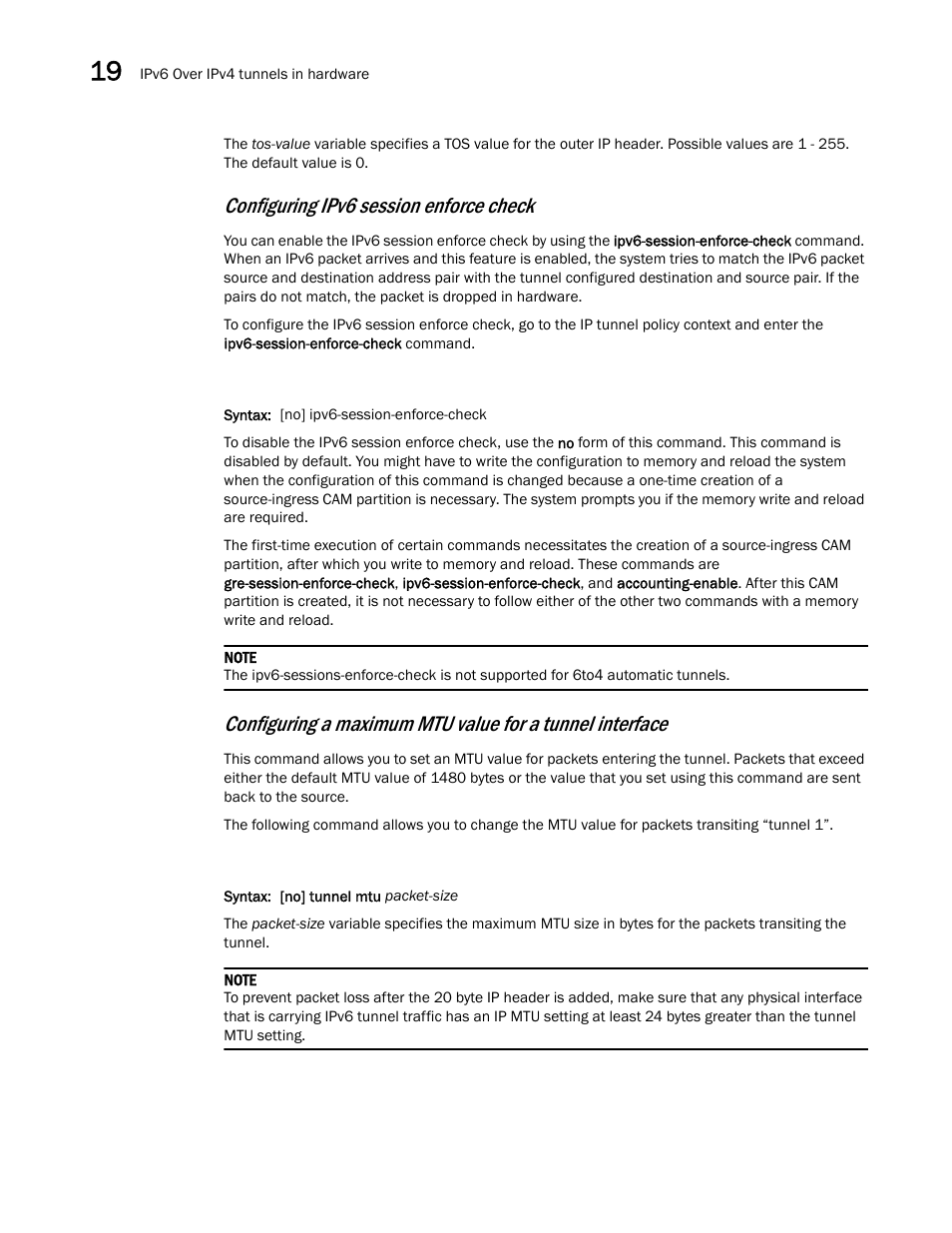 Configuring ipv6 session enforce check | Brocade Multi-Service IronWare Switching Configuration Guide (Supporting R05.6.00) User Manual | Page 860 / 984