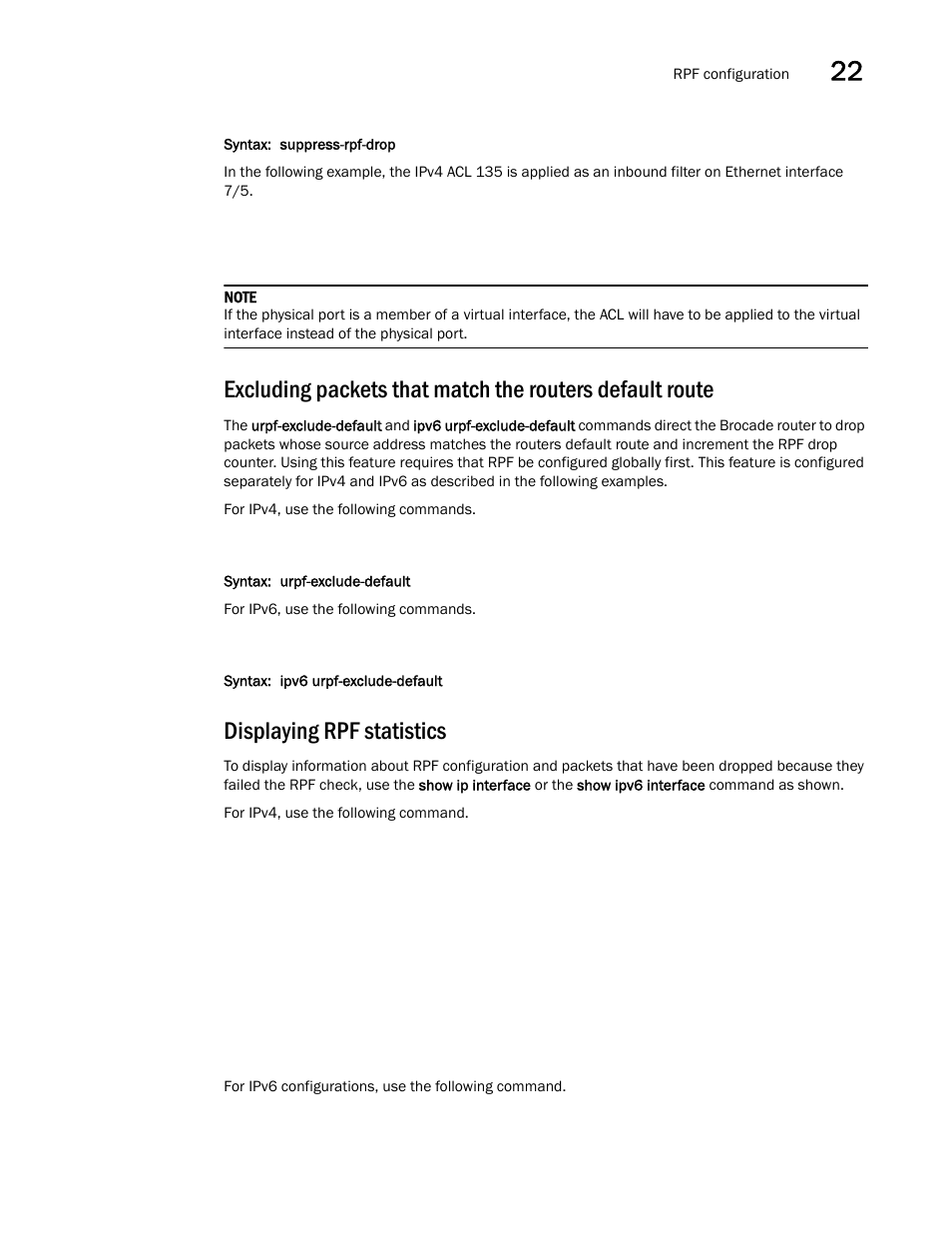 Displaying rpf statistics | Brocade Multi-Service IronWare Switching Configuration Guide (Supporting R05.6.00) User Manual | Page 913 / 984