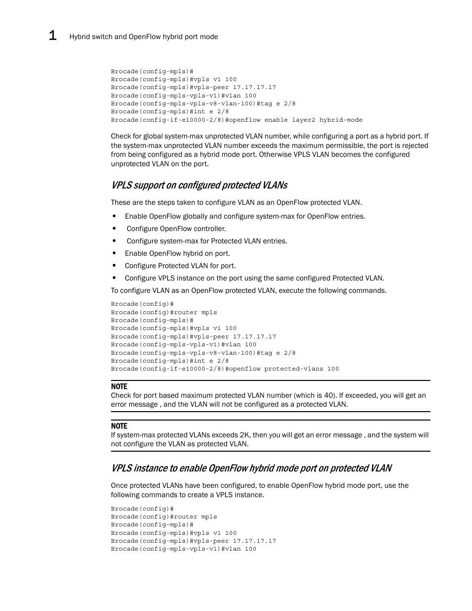 Vpls support on configured protected vlans | Brocade Multi-Service IronWare Software Defined Networking (SDN) Configuration Guide (Supporting R05.6.00) User Manual | Page 24 / 44