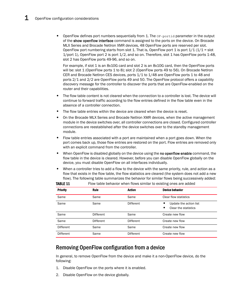 Removing openflow configuration from a device | Brocade Multi-Service IronWare Software Defined Networking (SDN) Configuration Guide (Supporting R05.6.00) User Manual | Page 40 / 44