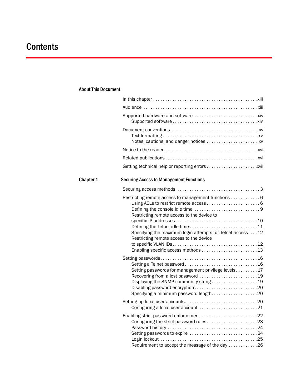 Brocade Multi-Service IronWare Security Configuration Guide (Supporting R05.6.00) User Manual | Page 3 / 370