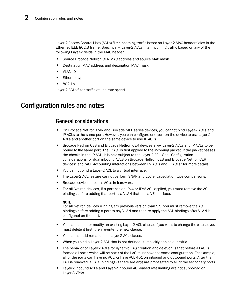 Configuration rules and notes, General considerations | Brocade Multi-Service IronWare Security Configuration Guide (Supporting R05.6.00) User Manual | Page 92 / 370