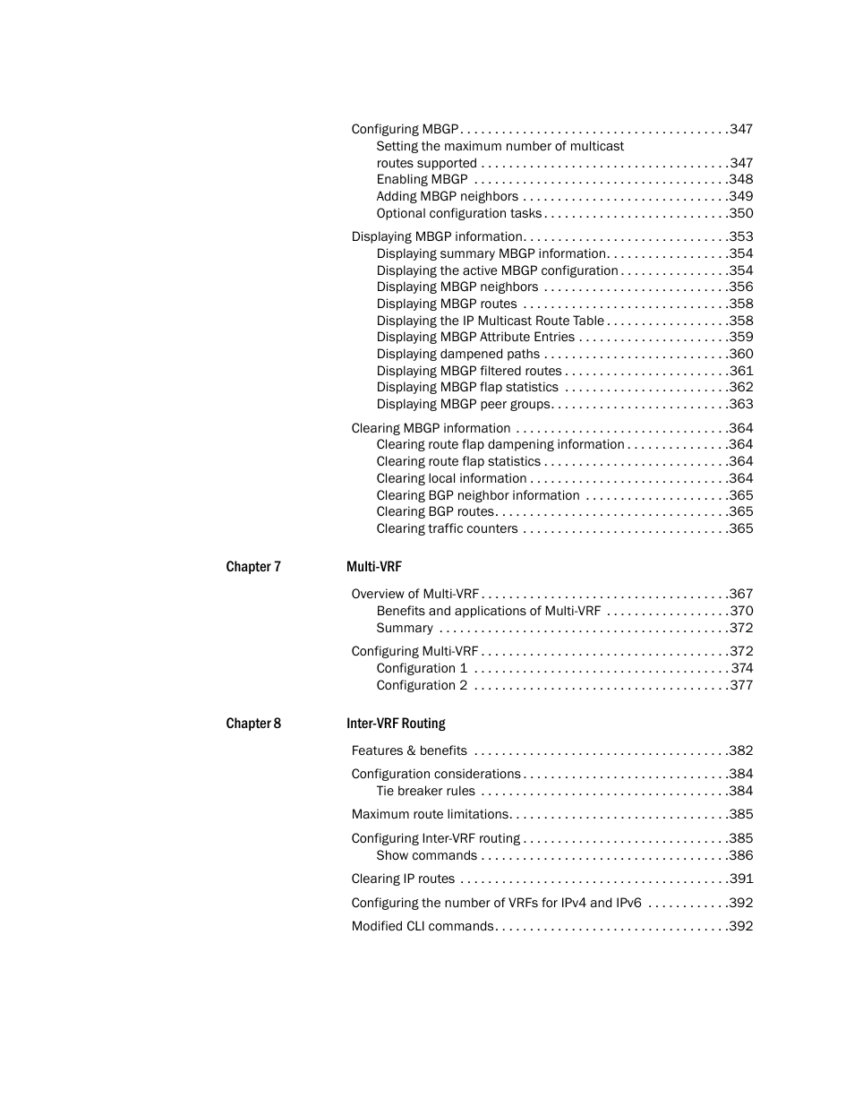 Brocade Multi-Service IronWare Routing Configuration Guide (Supporting R05.6.00) User Manual | Page 12 / 846