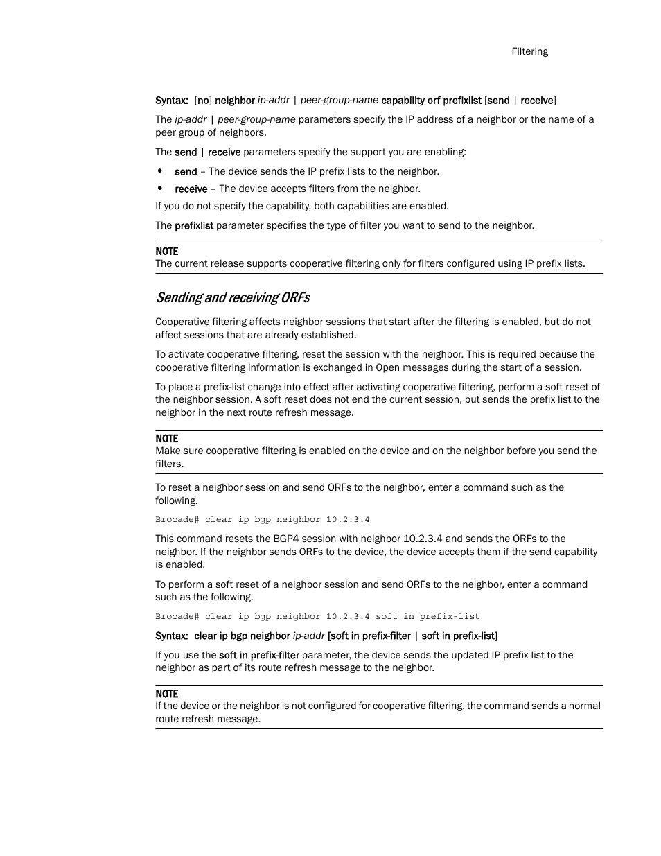 Sending and receiving orfs | Brocade Multi-Service IronWare Routing Configuration Guide (Supporting R05.6.00) User Manual | Page 125 / 846