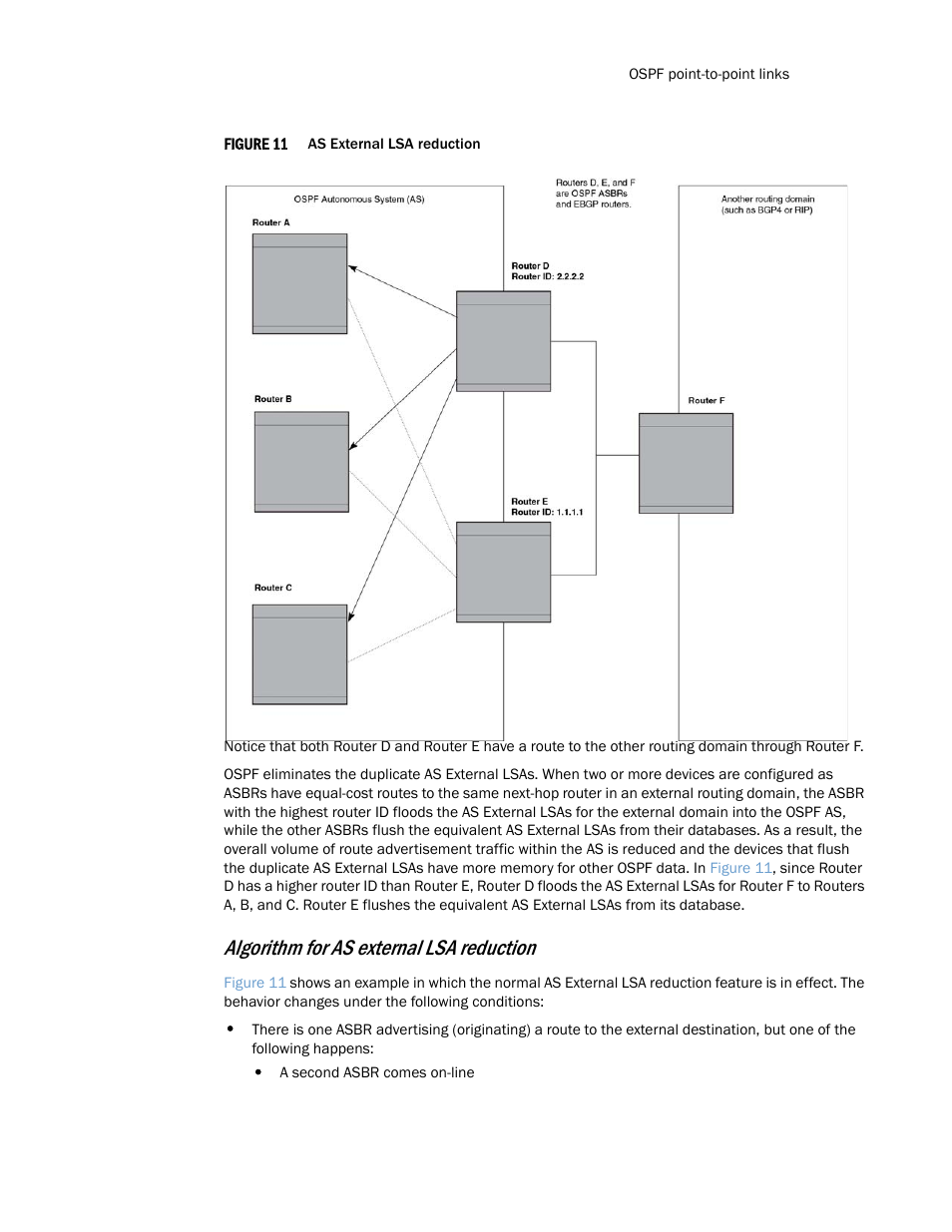 Figure 11, Algorithm for as external lsa reduction | Brocade Multi-Service IronWare Routing Configuration Guide (Supporting R05.6.00) User Manual | Page 189 / 846