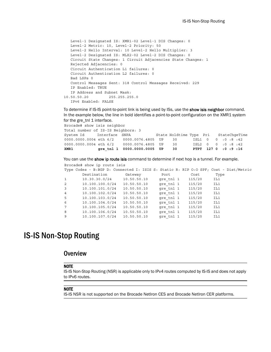 Is-is non-stop routing, Overview | Brocade Multi-Service IronWare Routing Configuration Guide (Supporting R05.6.00) User Manual | Page 307 / 846
