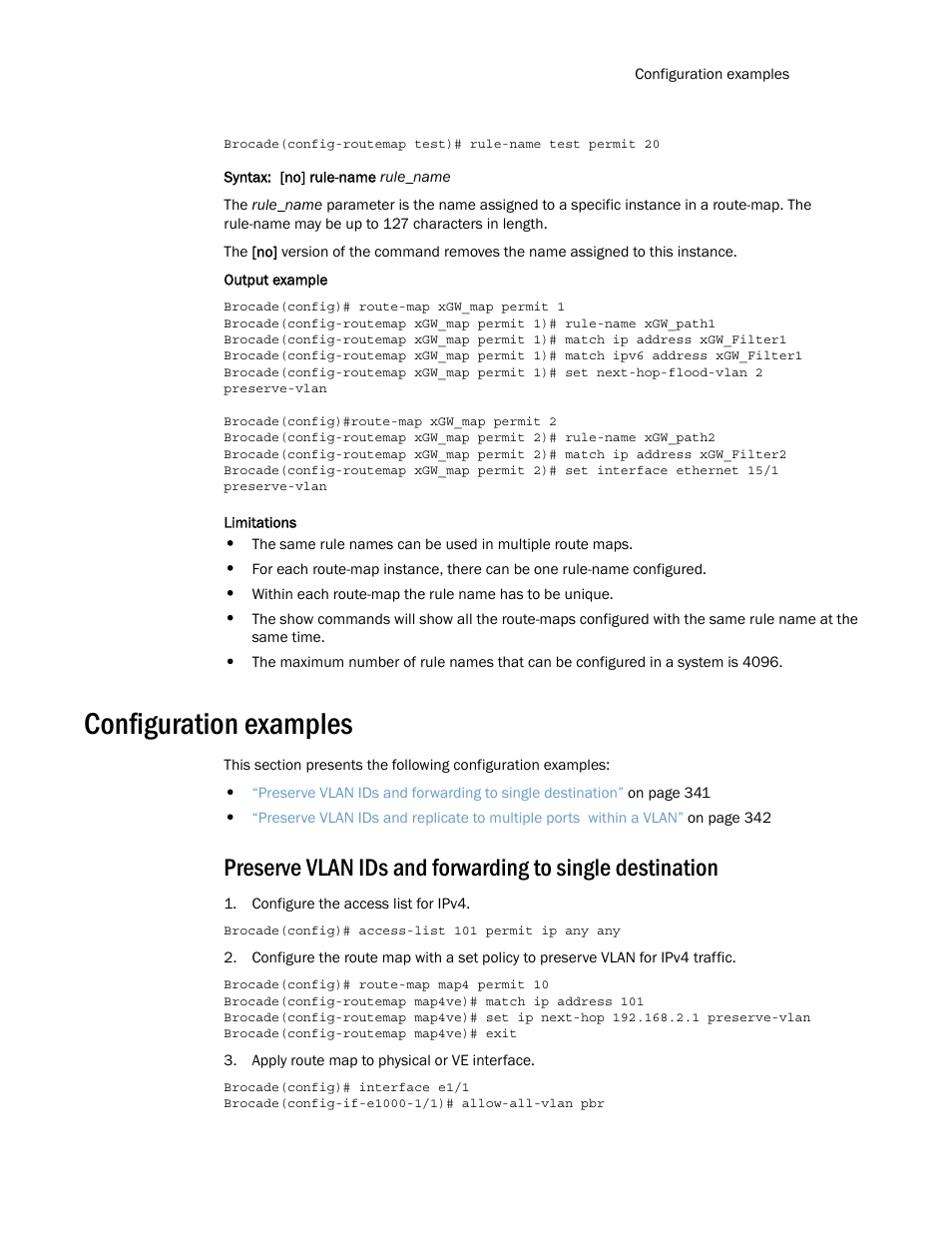 Configuration examples | Brocade Multi-Service IronWare Routing Configuration Guide (Supporting R05.6.00) User Manual | Page 369 / 846