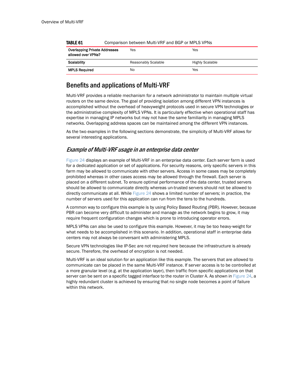 Benefits and applications of multi-vrf | Brocade Multi-Service IronWare Routing Configuration Guide (Supporting R05.6.00) User Manual | Page 398 / 846