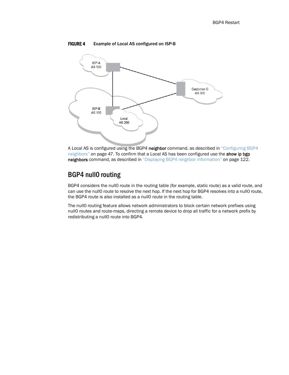 Bgp4 null0 routing, N in, Figure 4 | Brocade Multi-Service IronWare Routing Configuration Guide (Supporting R05.6.00) User Manual | Page 41 / 846