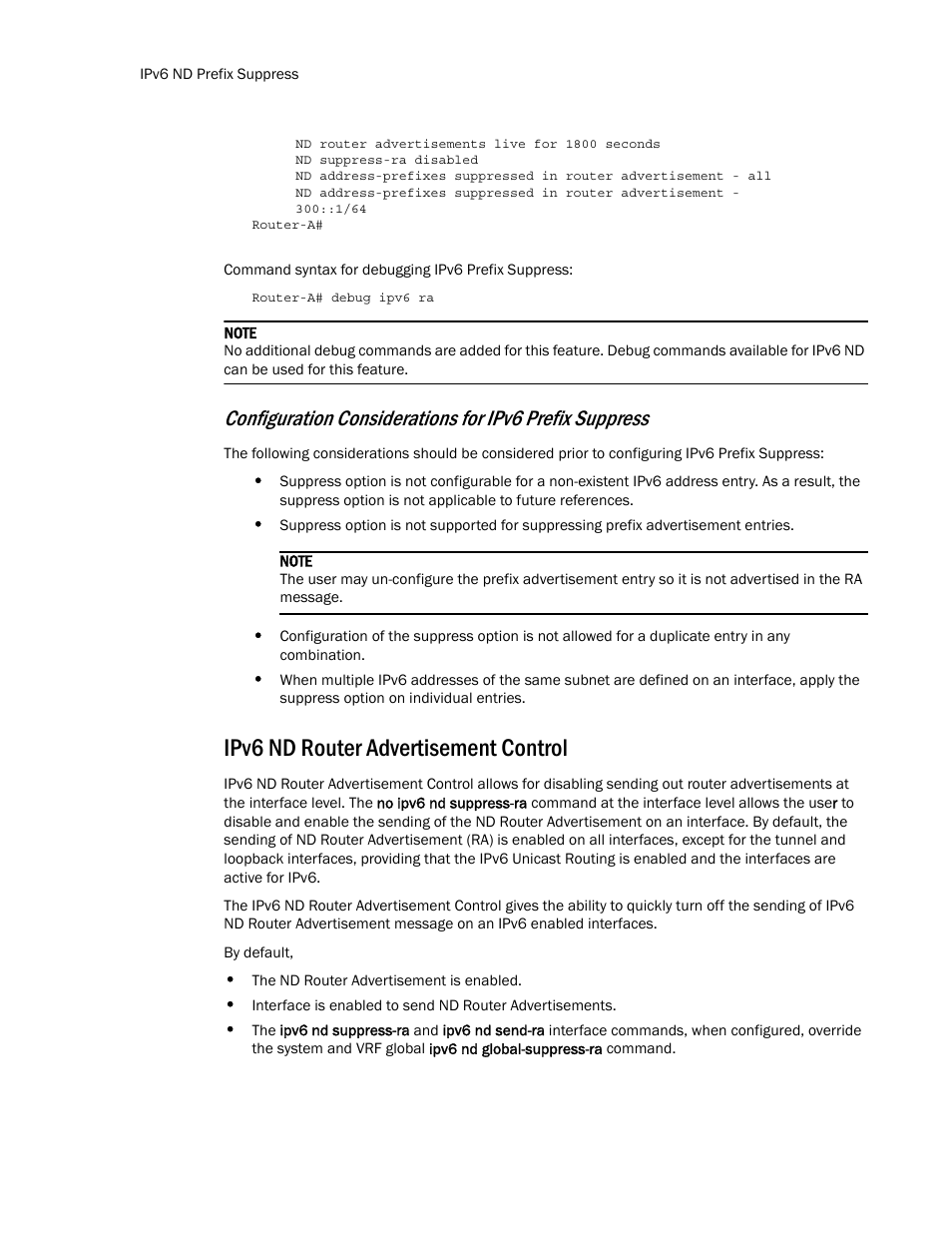 Ipv6 nd router advertisement control | Brocade Multi-Service IronWare Routing Configuration Guide (Supporting R05.6.00) User Manual | Page 522 / 846