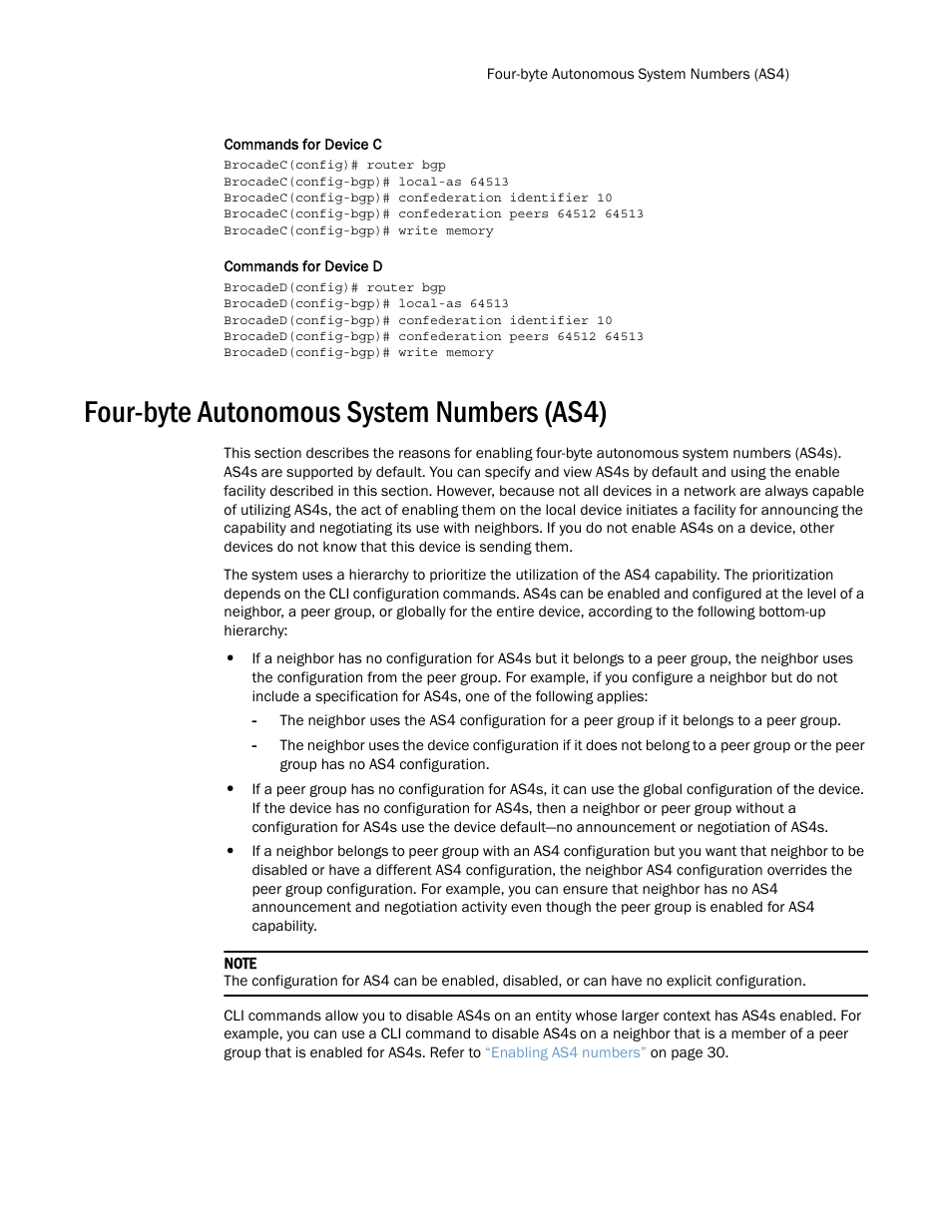 Four-byte autonomous system numbers (as4) | Brocade Multi-Service IronWare Routing Configuration Guide (Supporting R05.6.00) User Manual | Page 57 / 846