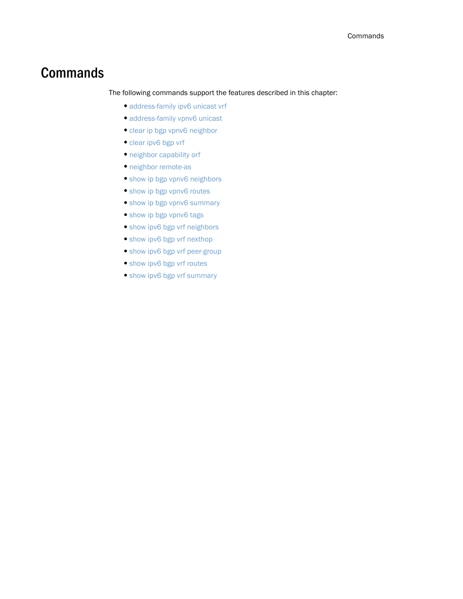 Commands | Brocade Multi-Service IronWare Routing Configuration Guide (Supporting R05.6.00) User Manual | Page 623 / 846