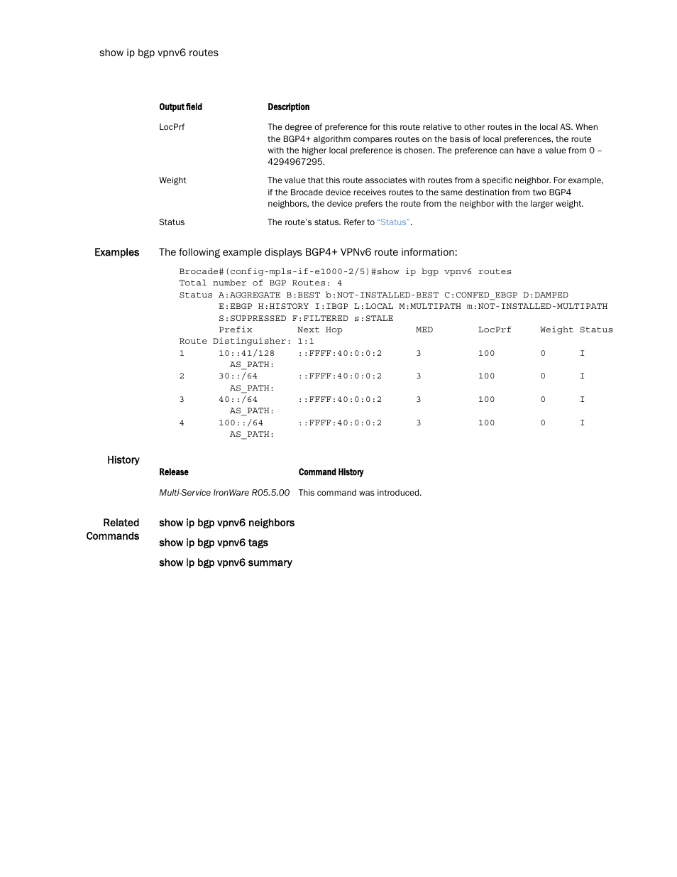 Brocade Multi-Service IronWare Routing Configuration Guide (Supporting R05.6.00) User Manual | Page 638 / 846